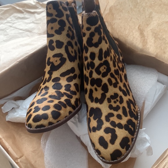 NWB Madewell regan ankle boot leopard calf hair - Picture 5 of 6